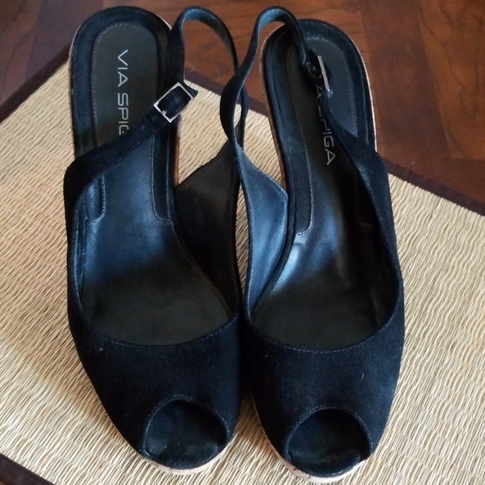 Via Spiga Suede Slingbacks